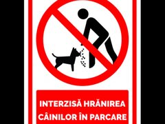 Indicator interzisa hranirea cainilor in parcare